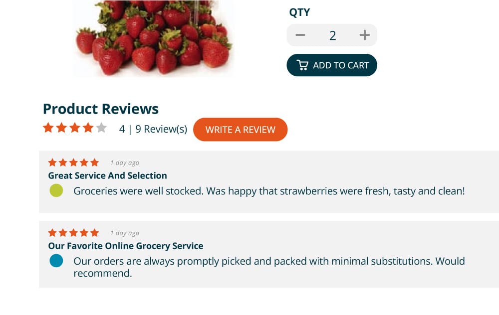 Online Grocery Store Marketing product reviews