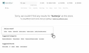 zero results page on mercatus platform