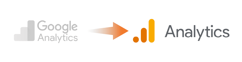 previous google analytics logo and new google analytics 4 logo