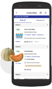 Pick app showing canteloupe